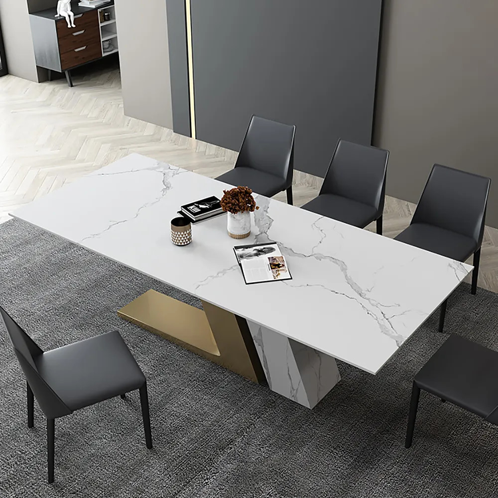 Modern Light Luxury Sintered Stone Multifunctional Dining Table Chair Simple Rectangular Small Family