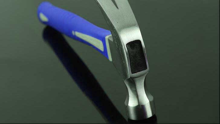 8OZ-24OZ Claw hammer(XL0004) with grade A polishing surface and double colors rubber handle