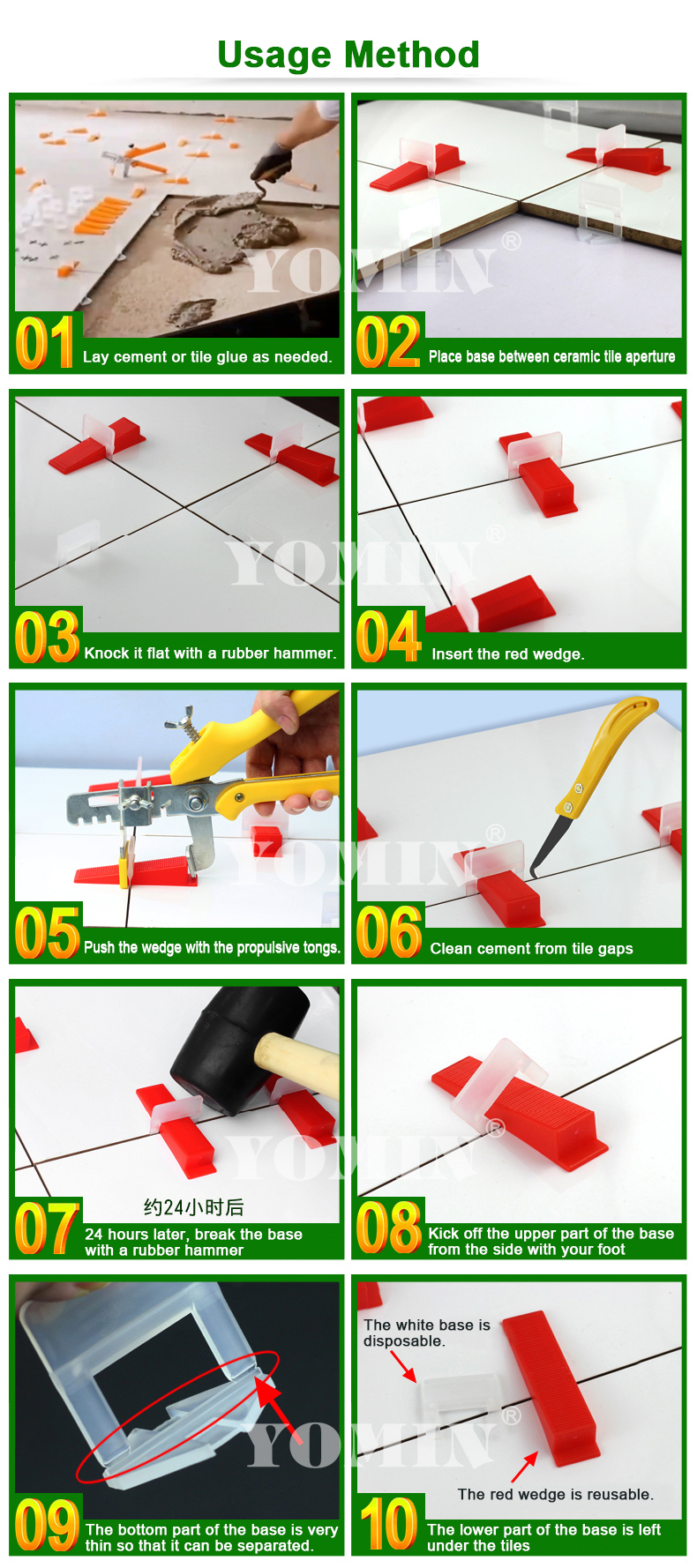 Floor Price Tile Leveling Clips Spacer Tile Leveling System Clips and Wedges