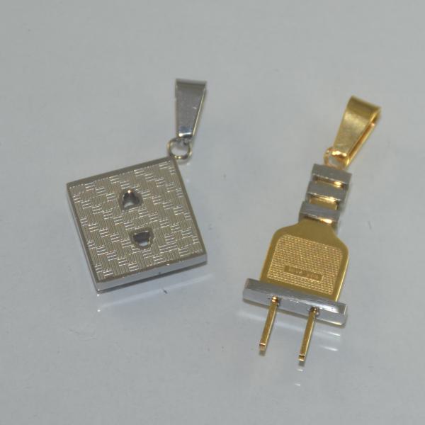 New Fashion Valentines Holiday Lovers Couples Stainless Steel Necklace Pendants