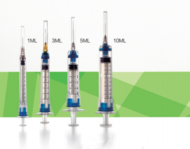 FDA510K CE Disposable Sliding-sheath Safety Syringe With Needle AZ-A 0.5ML 1ML 3ML 5ML 10ML