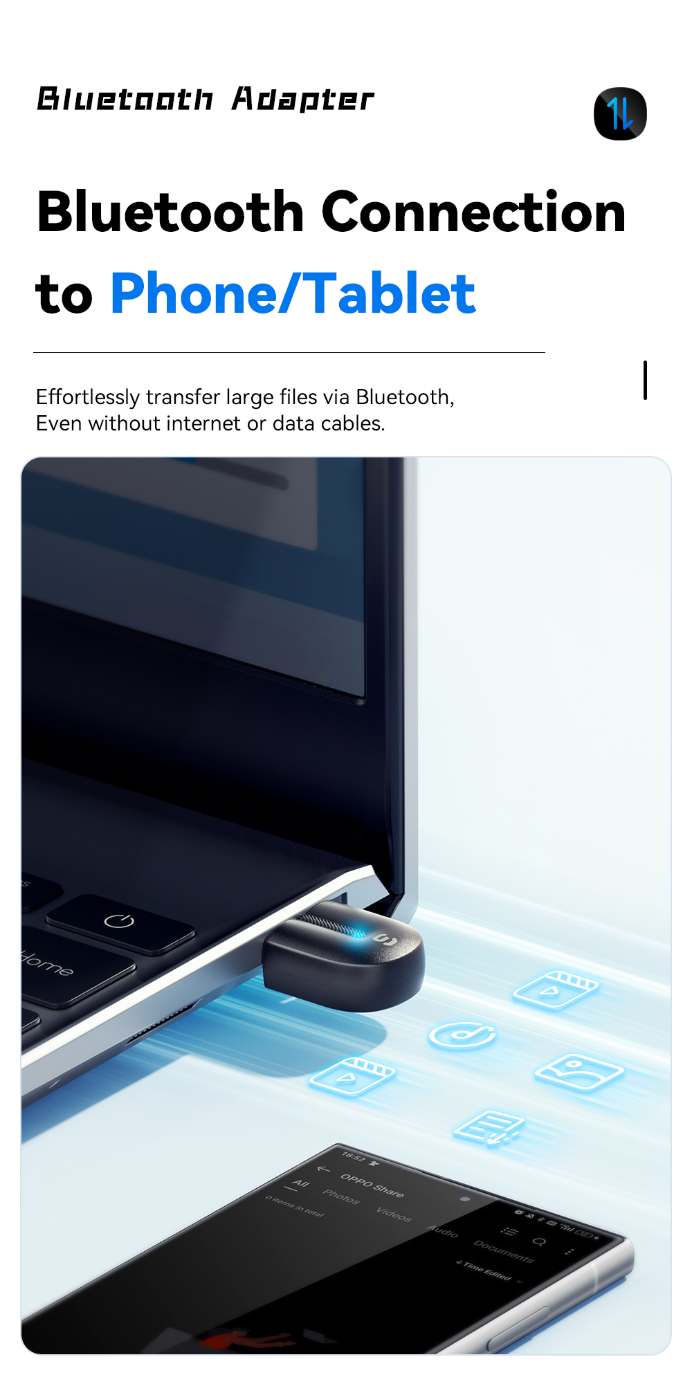 ESSAGER ES-BT13 Series USB A To Bluetooth Adapter V5.3 With 10m-20m Transmission Range