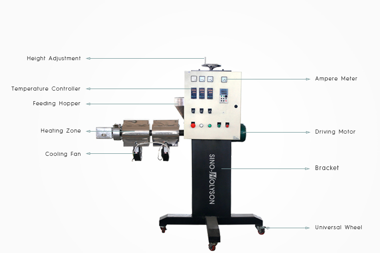 Screw Speed Rpm 35 Rpm HSJ-25 Lab Mini Extruder Machine 1.1kw 1-5kg/H