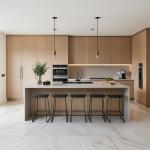 Modern White Modular MDF Kitchen Cabinet Lacquer Islands Design Stainless