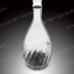 700ml Brandy Bowling Liquor Glass Bottle With Metal Labels