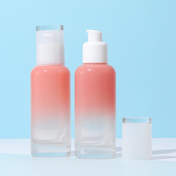 100ml 120ml Luxury Cosmetics Packaging Pink Glass Acrylic Lotion Essence Face Cream Jar