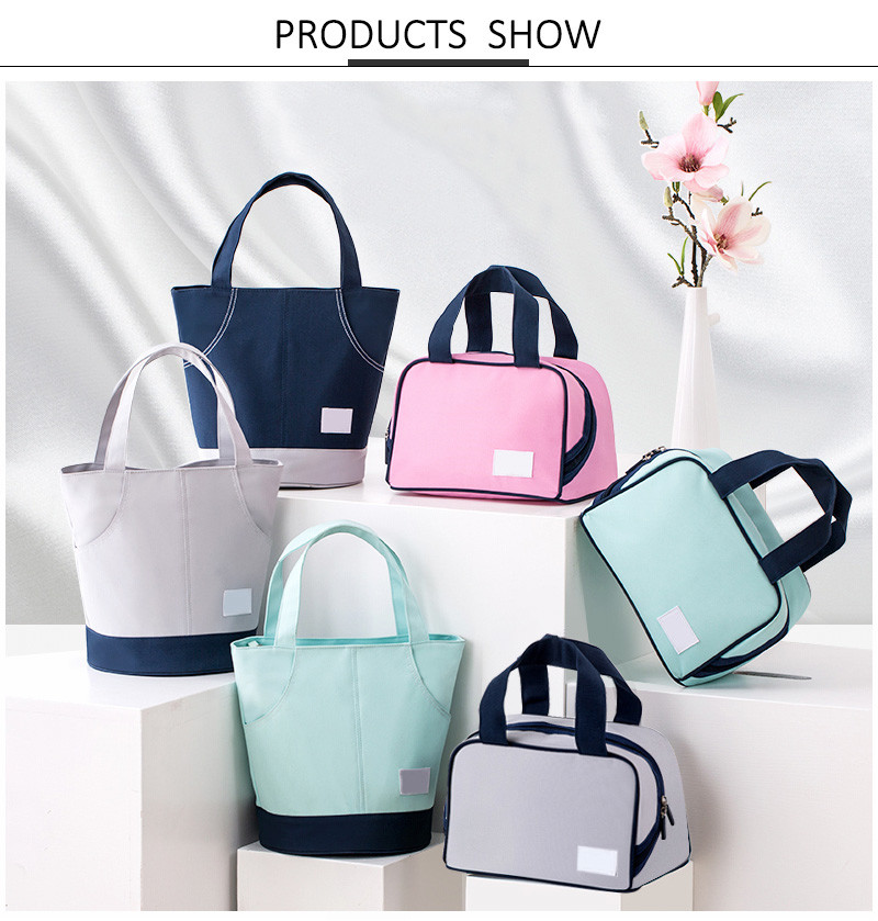 Custom Logo Oxford Korean Gym Zipper Lunch Insulated Bag For Office
