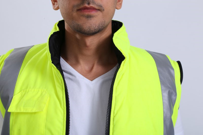 300D Oxford Multi Function Cold Weather Workwear 7 In 1 Hi Vis winter Softshell Jacket