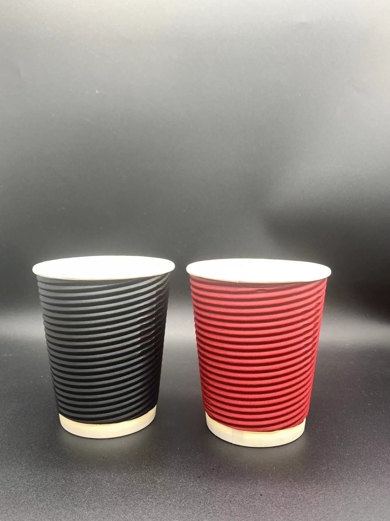 Personalized Paper Tableware Ripple Wall Paper Cup Recyclable
