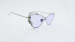 Fashion Cateye Sunglasses metal rims One Piece Style Shades Colorful lens UV 400
