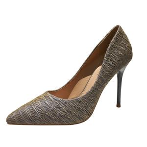 China 6888-7 Korean Fashion Pointed Shallow Mouth High Heels Thin Sexy Wrinkled Women'S Single Shoes Stiletto Professional OL wholesale