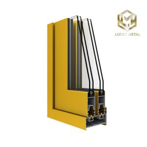 China Powder Coated Aluminium Door Frame Profile With Multi-Chamber Design wholesale