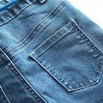 Light Blue Kids Denim Clothes Adjustable Waist Bell Bottom Pants For Little