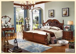 China Luxury Leather Antique Solid Wood King Size Bed wholesale