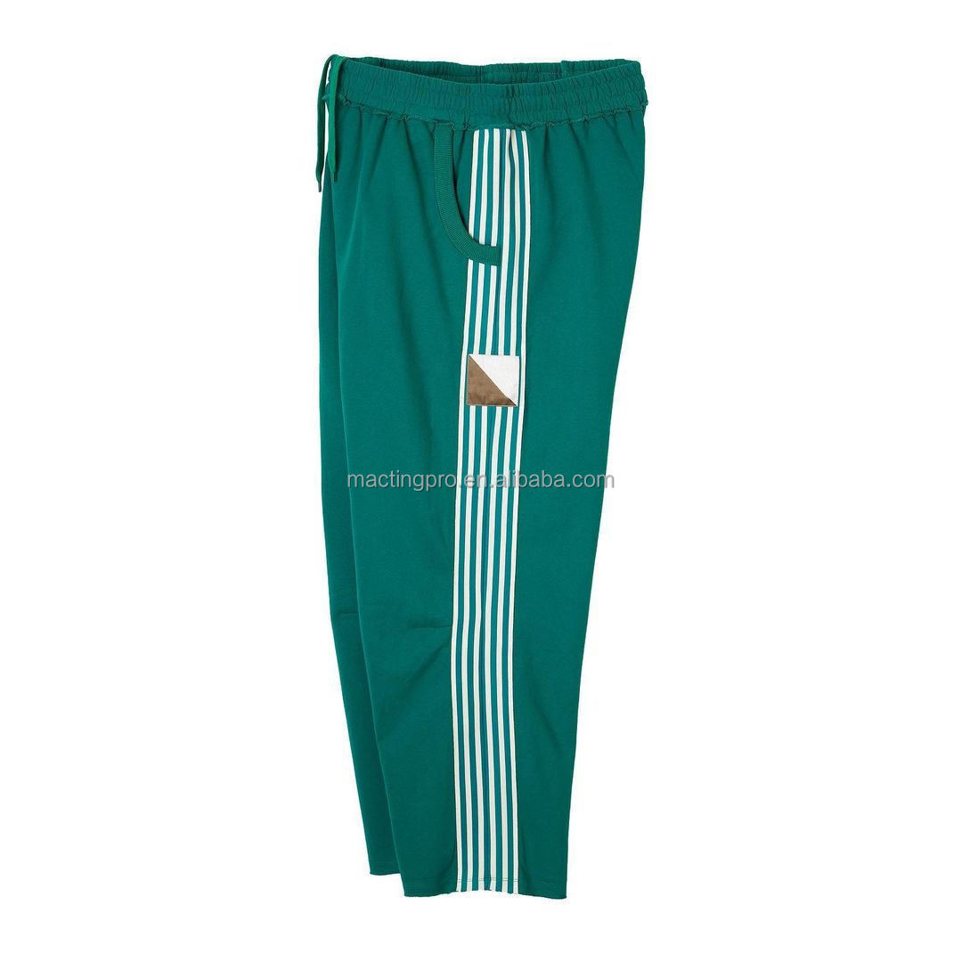 Custom Mens Sweatpants with Customized Labels Wide Leg Track Pants and Side Stripes