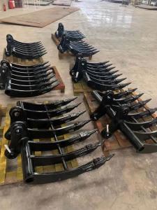 China Heavy Duty Excavator Grapple Rake , Root Bucket For Excavator CAT320 wholesale