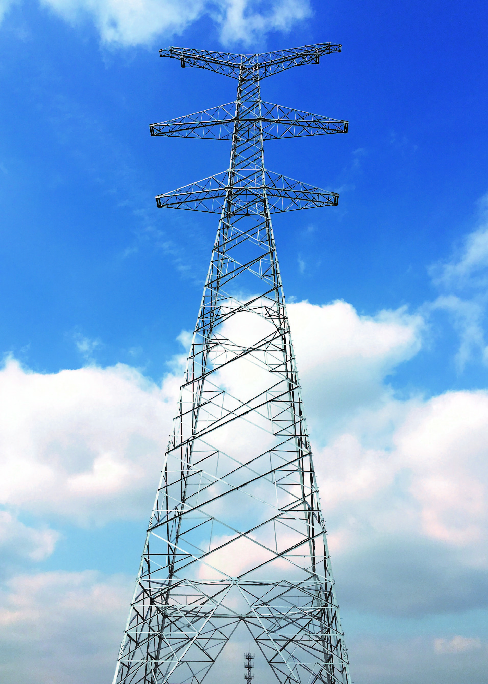 Structure Steel Lattice Transmission Tower , Electrical Transmission Tower