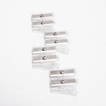 Plastic 13.3mm White Pencil Sharpener Double Hole