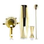 Gold Stainless Steel Cocktail Kit Shaker Mixer Drink Bartender Antique Copper