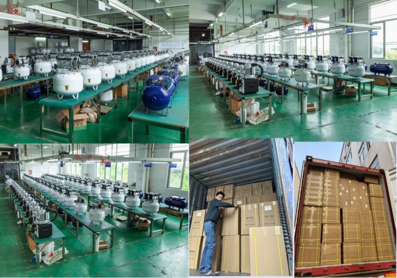 Custom 550W Medical Air Compressor Oil Free Air Pump Medical Air Compressor For 1 Dental Chair