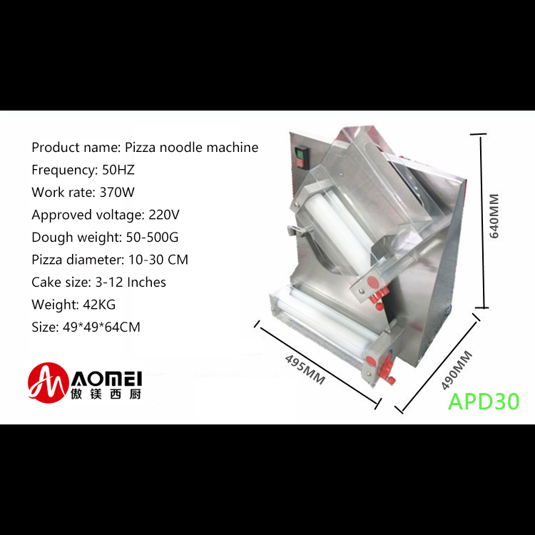 Electric Pizza Dough Roller Machine APD30 for Kitchen Equipment in Manufacturing Plant