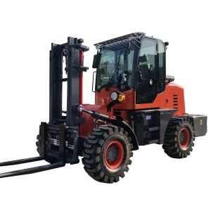 China 4X4 Off Road Forklift Loader 3ton 4ton 5ton for Food Shop within 1CBM Bucket Capacity wholesale