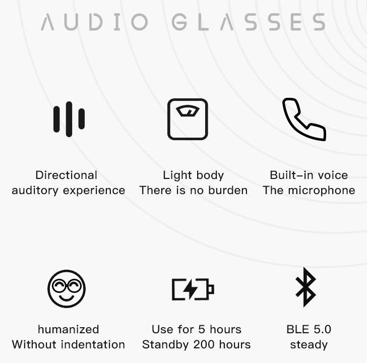 Audio Glasses Bluetooth Sunglasses UV400 Protection Dual Stereo Speaker For Men