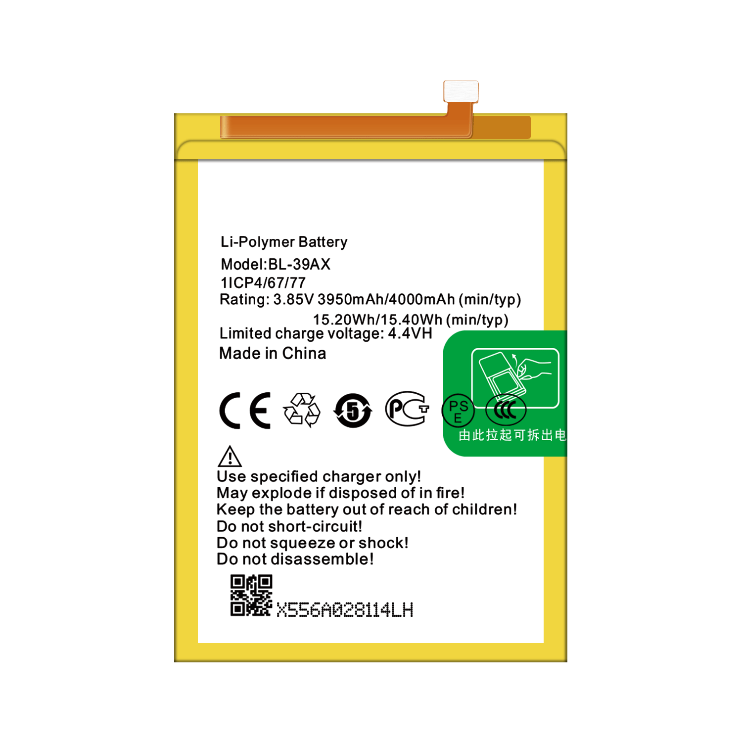 Rechargeable Batteries 100% BL-39AX Li-ion Polymer Replacement Battery For Infinix X557