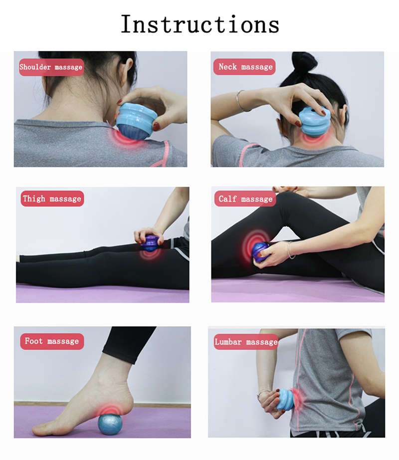 Sport Relax Massage Roller Ball 54mm Size Bule Green Pink Color Customized