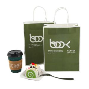 China BSCI Custom Logo Takeaway Paper Bags For Baking Milk Tea Coffee Packaging wholesale