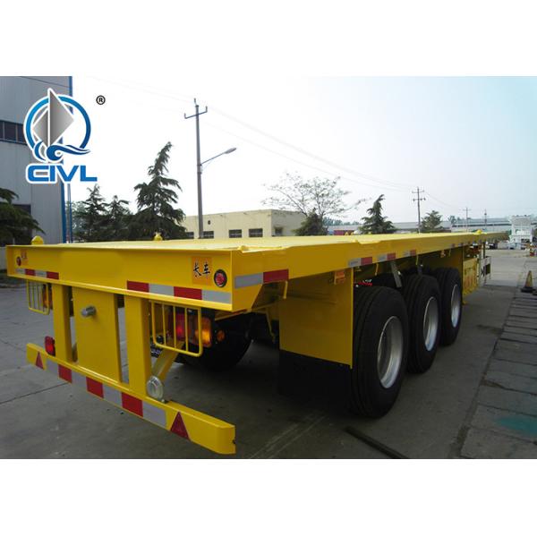 40 Feet Flatbed Semi Trailer Trucks 3 Axles Container Carrying Heavy Equipment Trailer