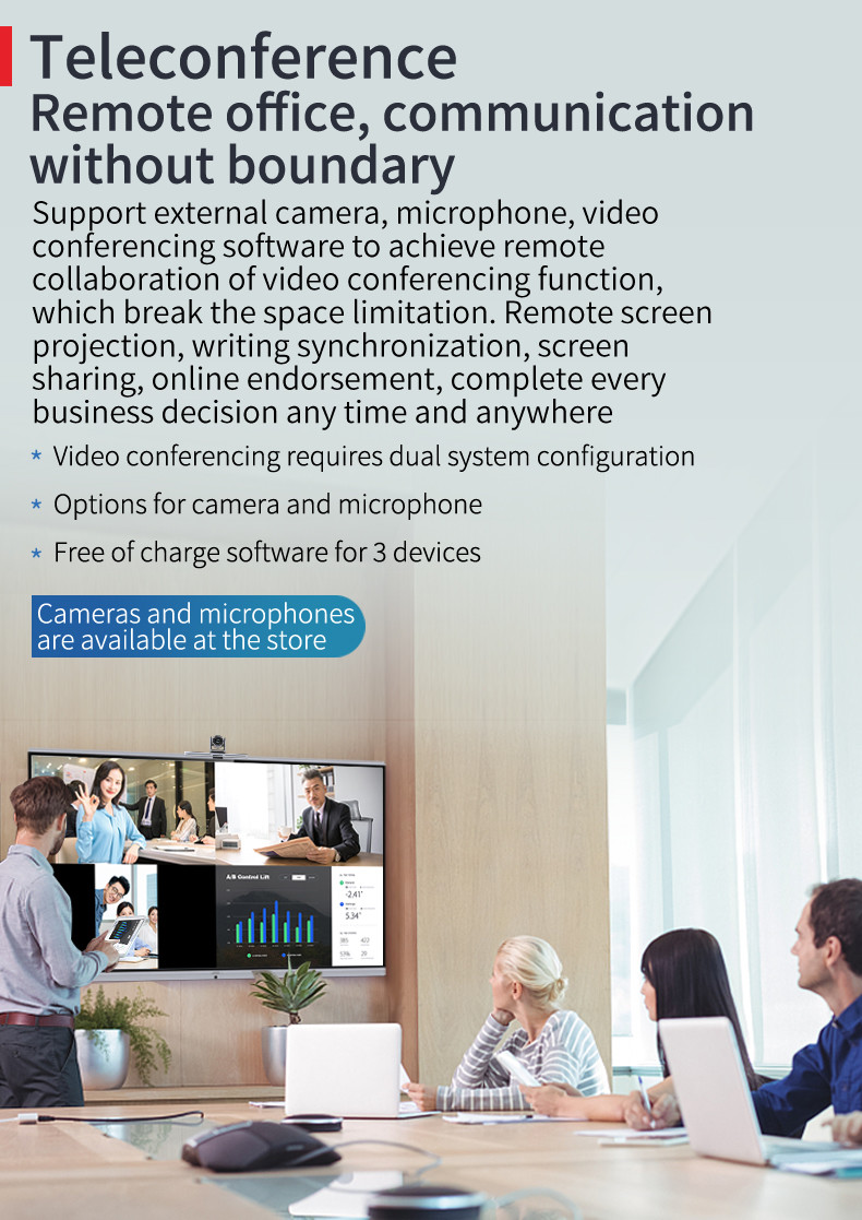 Aluminum Alloy Frame 55'' Electronic Smart Interactive White Digital Board