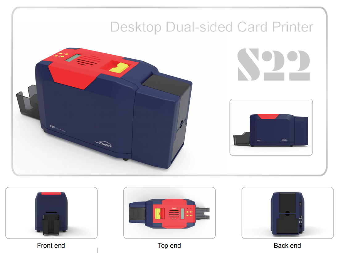 S21/S22 Single Side Printing PVC ID Card Printer High Speed