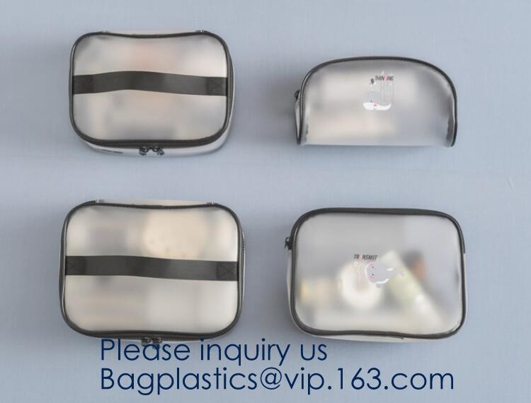 Small Clear PVC Waterproof Bag with Zipper Closure, Mini Portable Transparent Plastic Organizer Pouch for Cosmetic, Make