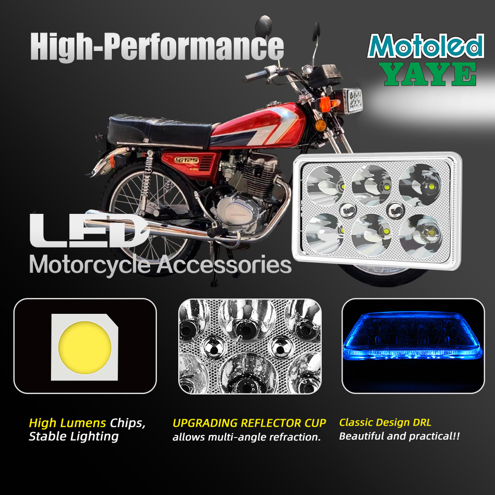 YAYE CG125 XBT-06 Motorcycle LED Headlight with 6 Classsic Lamp chip and DC12V Voltage