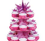 Custom Made Round Cupcake Stand , Lightweight Cardboard Tiered Cake Stand
