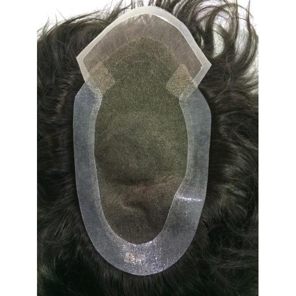 Easy Maintenance Mens Toupee Hair With Single Knots And Lace Base