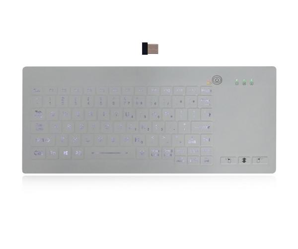Silicone Industrial Backlit Keyboard Washable Desktop Medical 2.4G Wirelrss