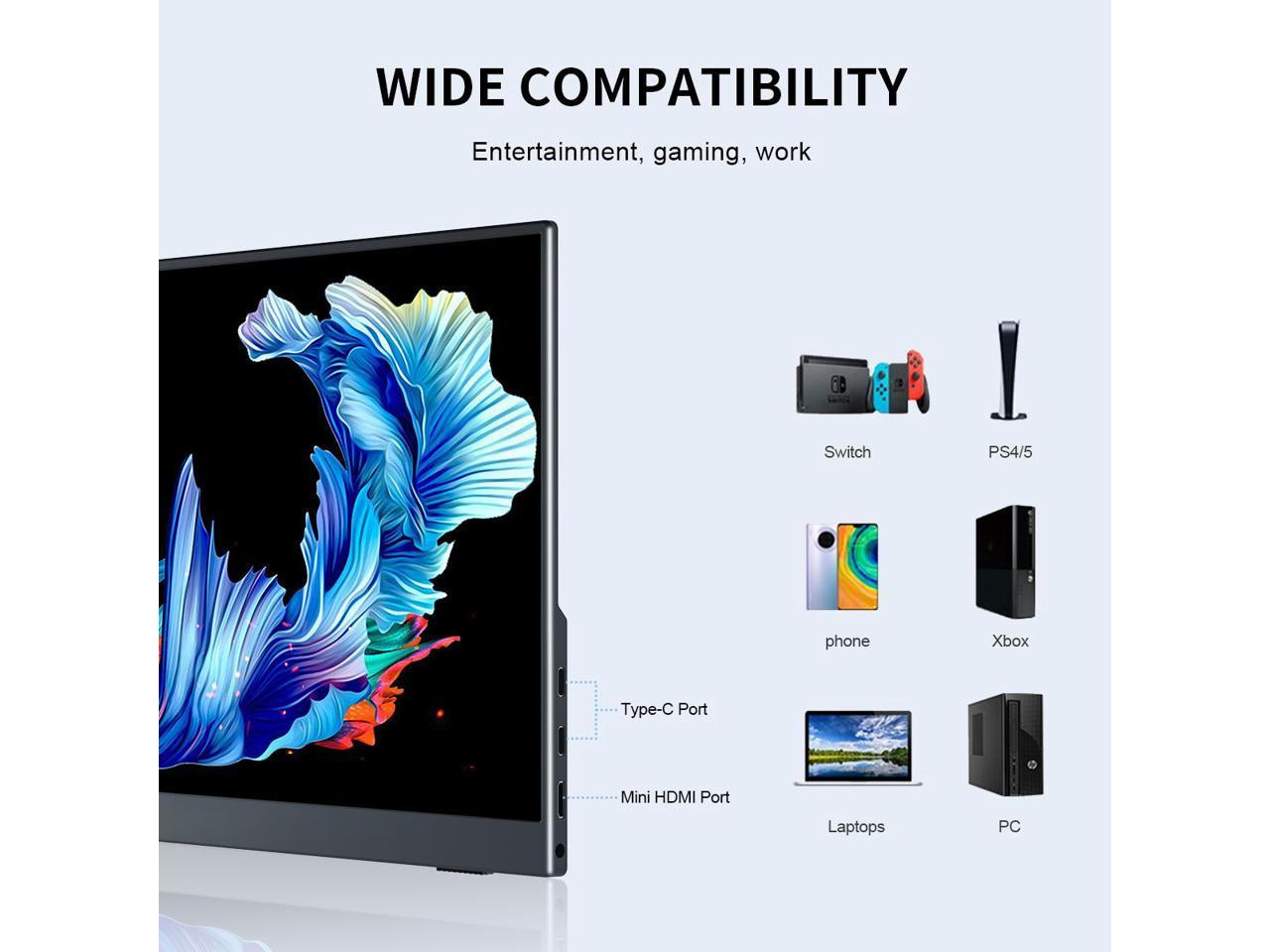 2560x1600 2.5K 13.3inch Portable Monitor Gaming Display External Screen 60Hz For PS3