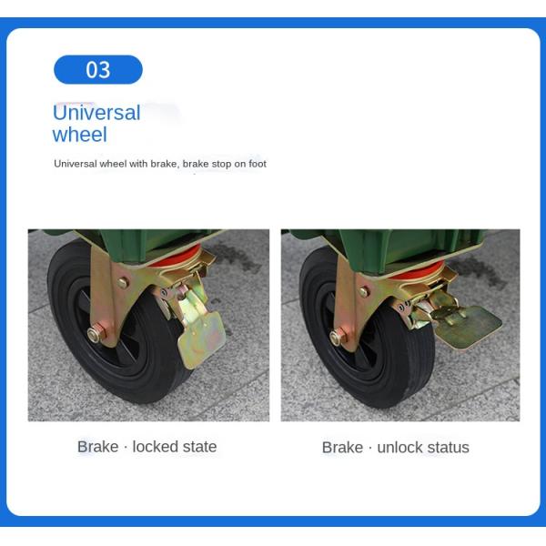 660L Outdoor Thickening Large Classification Wheeled Covered Trash Can Mobile Sanitation Plastic Garbage Truck