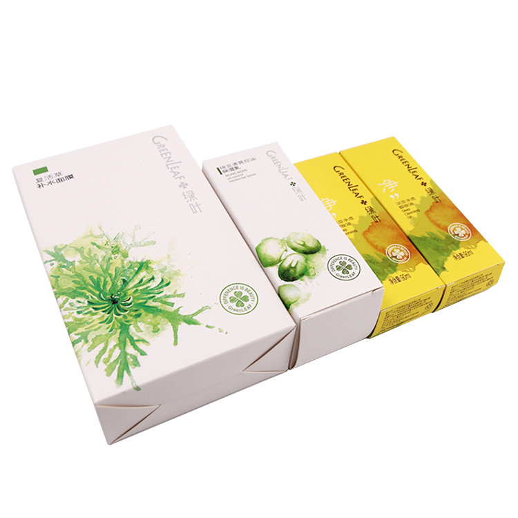 CMYK Printed Cosmetic Packaging Boxes Custom Reverse Tuck Folding Paper Box Printing