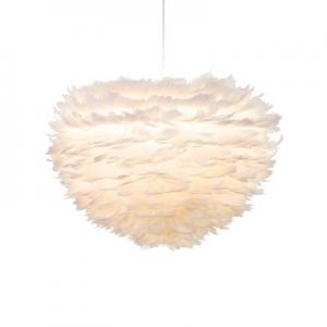 China Goose Feather Modern Wood Pendant Light , UMAGE Eos White Wood Glass Pendant Light  wholesale
