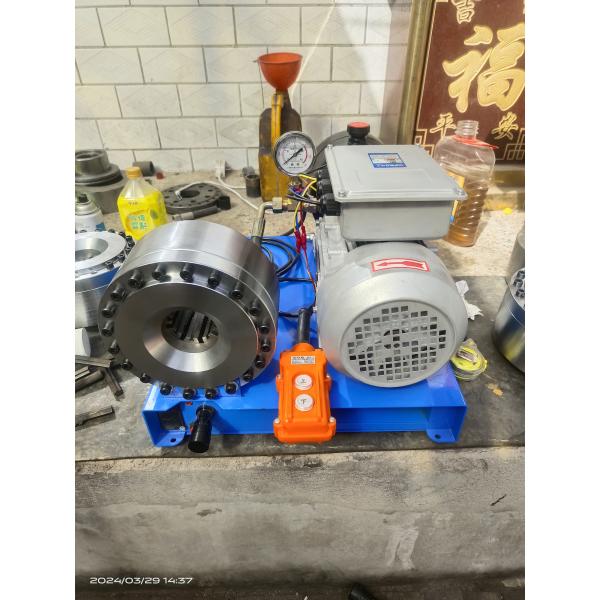 Full setup of crimping machine with hoses