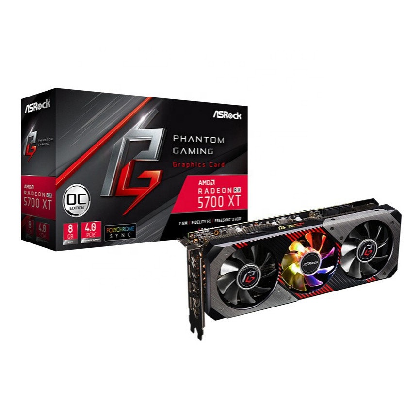 Asrock Graphics Card AMD RX 5700xt 8GB Phantom Gaming GPU For Computer And Mining