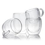 Customized Double Wall Glass Juice Latte Cup 450ml 600ml