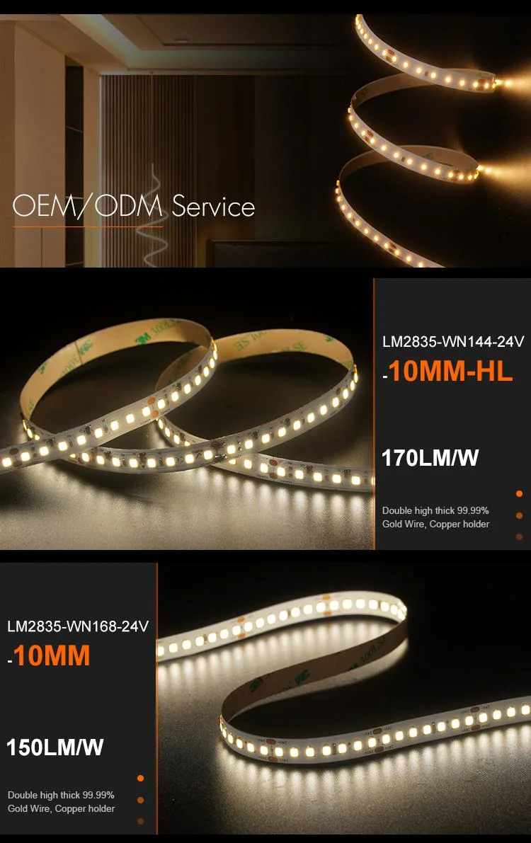 8mm 240leds 6500K White Flexible Die-Cutting Board SMD2835 LED Strip Light 12V24V