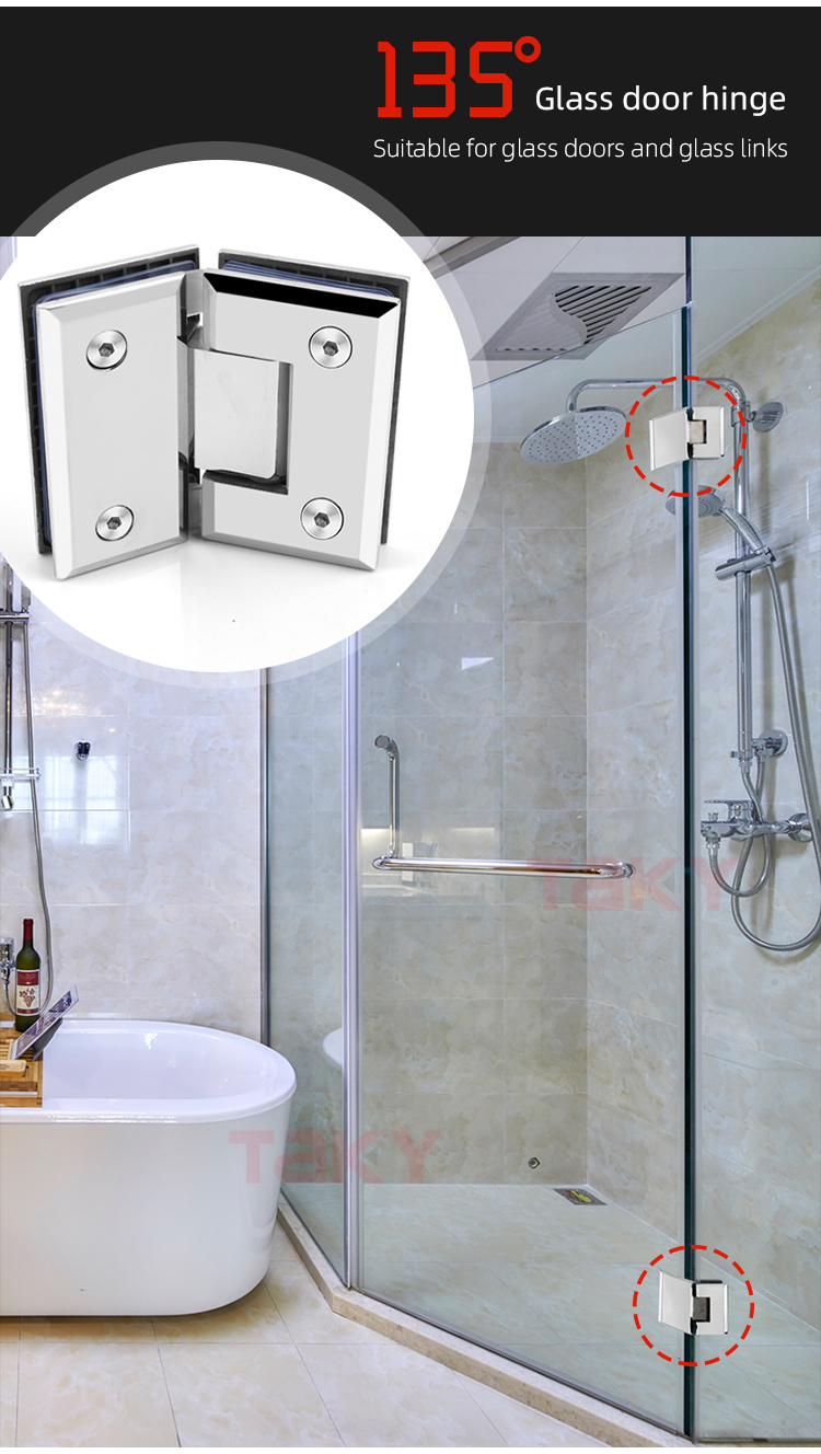 90 Degree Wall To Glass Shower Enclosure Screen Modern Design with Pivoted Door Hinges