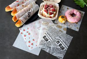 China Food Grade Baking Eco Friendly Greaseproof Paper Ink Printing Logo wholesale