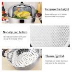 Amazon Hot Selling Silver 2 Layer Cooking Steamer Stainless Steel Steamer Pot
