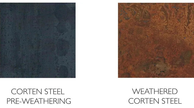 Outdoor Round Flower Planter Pots Corten Steel Material